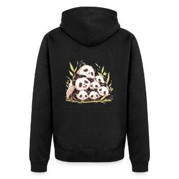 Famille d’ours panda Panda japonais - Veste à capuche bio Premium Unisexe - noir - Dos - Nico (187cm)