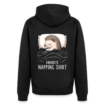 Chemise de sieste préférée - Veste à capuche bio Premium Unisexe - noir - Dos - Nico (187cm)