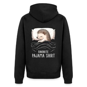 Chemise de pyjama préférée - Veste à capuche bio Premium Unisexe - noir - Dos - Nico (187cm)