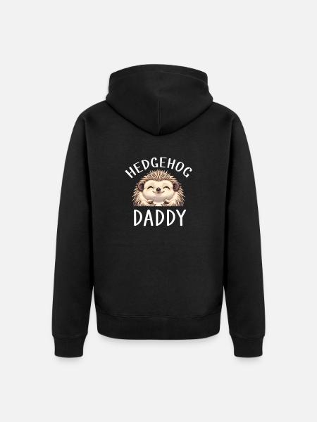 Hedgehog Daddy - Unisex Premium Organic Zip Hoodie - black