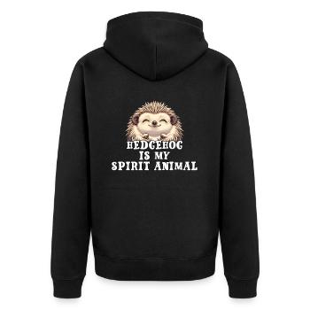 Le hérisson est mon animal spirituel - Veste à capuche bio Premium Unisexe - noir - Dos - Nico (187cm)