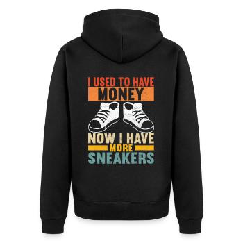 Sneakerhead Sneaker Collector - Unisex Premium Organic Zip Hoodie - black - Back - Nico (187cm)