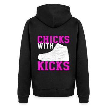 Sneakerhead Sneaker Collector - Unisex Premium Organic Zip Hoodie - black - Back - Nico (187cm)