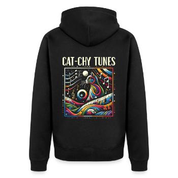 Musique Chat Instrument De Musique Kitty Pet Musicien - Veste à capuche bio Premium Unisexe - noir - Dos - Nico (187cm)