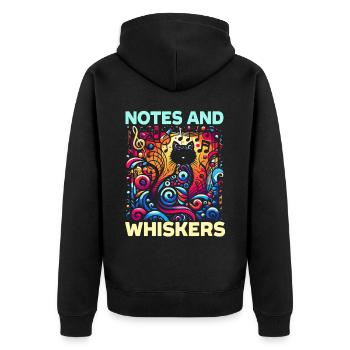 Musikkatze Musikinstrument Kitty Haustier Musiker - Unisex Premium Bio Zip Hoodie - Schwarz - Hinten - Nico (187cm)