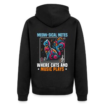 Musique Chat Instrument De Musique Kitty Pet Musicien - Veste à capuche bio Premium Unisexe - noir - Dos - Nico (187cm)