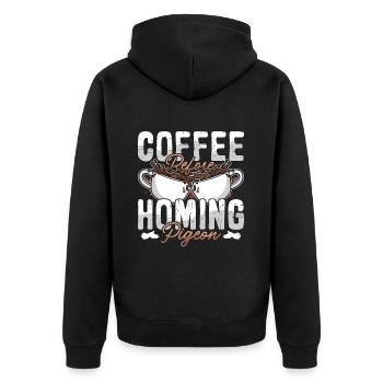 Pigeon voyageur café observation des oiseaux amateur de café - Veste à capuche bio Premium Unisexe - noir - Dos - Nico (187cm)