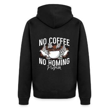 Pigeon voyageur Pas de café Pas de pigeons Amateur de café - Veste à capuche bio Premium Unisexe - noir - Dos - Nico (187cm)