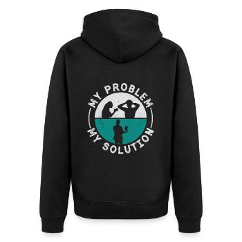 Pigeon voyageur Mon problème Mon pictogramme Papa Maman - Veste à capuche bio Premium Unisexe - noir - Dos - Nico (187cm)