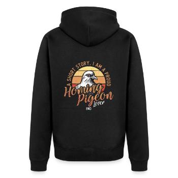 Pigeon voyageur Une histoire courte Je suis un amoureux des pigeons - Veste à capuche bio Premium Unisexe - noir - Dos - Nico (187cm)