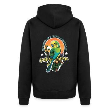 Budgie He's Mean He's Colorful Bird Budgie Lover - Unisex Premium Organic Zip Hoodie - black - Back - Nico (187cm)