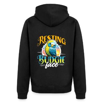 Perruche au repos Perruche visage Perruche Bird Lover - Veste à capuche bio Premium Unisexe - noir - Dos - Nico (187cm)