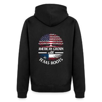 Américain aux racines texanes - Veste à capuche bio Premium Unisexe - noir - Dos - Nico (187cm)