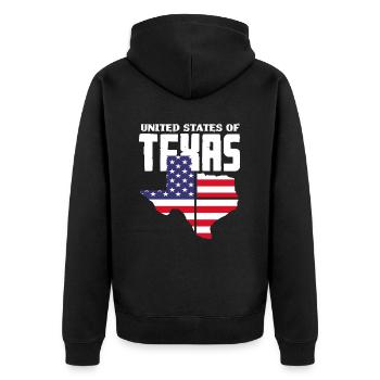 Proud Texan Texas - Unisex Premium Organic Zip Hoodie - black - Back - Nico (187cm)