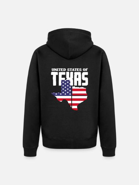 Proud Texan Texas - Unisex Premium Organic Zip Hoodie - black