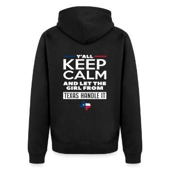 Texas Girl Texan - Unisex Premium Organic Zip Hoodie - black - Back - Nico (187cm)
