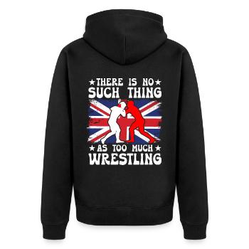 Es gibt nicht zu viel Wrestling - Unisex Premium Bio Zip Hoodie - Schwarz - Hinten - Nico (187cm)