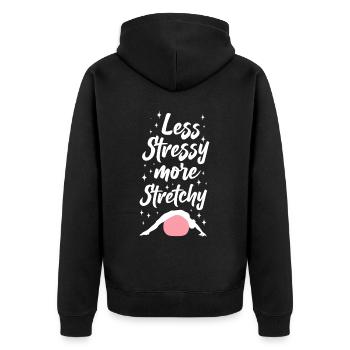 Pilates Instructeur Professeur Jeu de mots - Veste à capuche bio Premium Unisexe - noir - Dos - Nico (187cm)