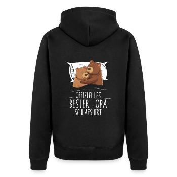 Offizielles Bester Opa Schlafshirt - Unisex Premium Bio Zip Hoodie - Schwarz - Hinten - Nico (187cm)