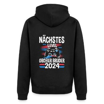 Next Level Big Brother 2024 - Unisex Premium Organic Zip Hoodie - black - Back - Nico (187cm)