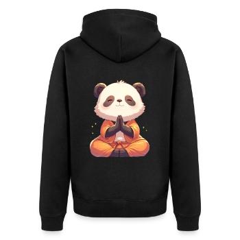 Panda Bear Yoga Panda géant japonais - Veste à capuche bio Premium Unisexe - noir - Dos - Nico (187cm)