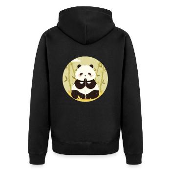 Meditating Panda Bear Japanese Giant Panda - Unisex Premium Organic Zip Hoodie - black - Back - Nico (187cm)