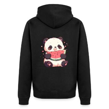 Panda Ours Pastèque Panda Géant Japonais - Veste à capuche bio Premium Unisexe - noir - Dos - Nico (187cm)