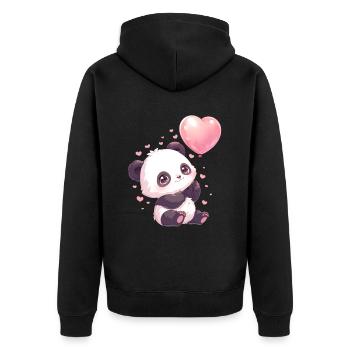 Panda Bear Balloon Japanese Giant Panda - Unisex Premium Organic Zip Hoodie - black - Back - Nico (187cm)