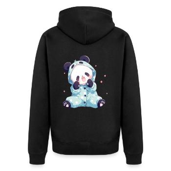 Panda Bear Pyjama Panda Géant Japonais - Veste à capuche bio Premium Unisexe - noir - Dos - Nico (187cm)