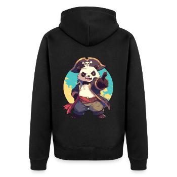 Panda Bear Pirate Panda géant japonais - Veste à capuche bio Premium Unisexe - noir - Dos - Nico (187cm)