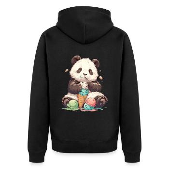 Panda Bear Ice Cream Panda géant japonais - Veste à capuche bio Premium Unisexe - noir - Dos - Nico (187cm)