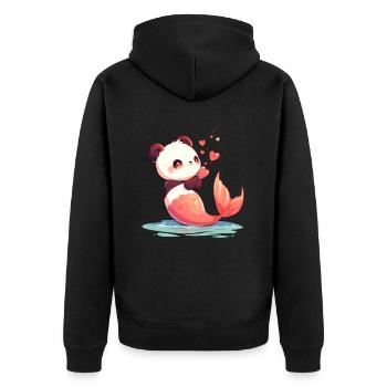 Panda Ours Sirène Panda géant japonais - Veste à capuche bio Premium Unisexe - noir - Dos - Nico (187cm)