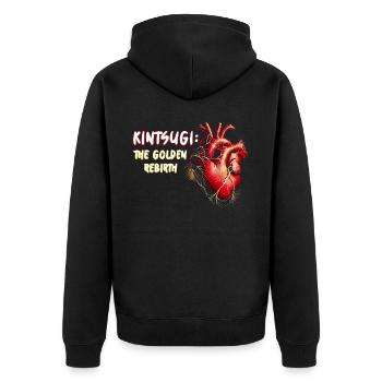 Kintsugi The Golden Rebirth Kintsukuroi - Unisex Premium Organic Zip Hoodie - black - Back - Nico (187cm)