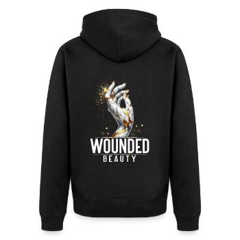 Kintsugi Kintsukuroi Wounded Beauty - Unisex Premium Organic Zip Hoodie - black - Back - Nico (187cm)