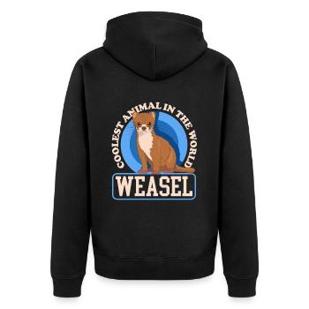 Weasel Mouse Weasel Hermännchen Gift - Unisex Premium Organic Zip Hoodie - black - Back - Nico (187cm)