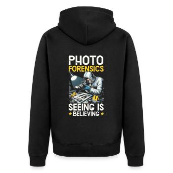 Photographe légiste Enquête sur les scènes de crime - Veste à capuche bio Premium Unisexe - noir - Dos - Nico (187cm)
