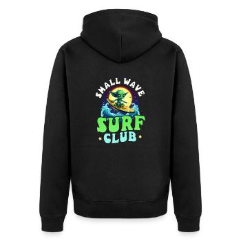 Surfer Small Wave Surfclub Alien - Unisex Premium Organic Zip Hoodie - black - Back - Nico (187cm)