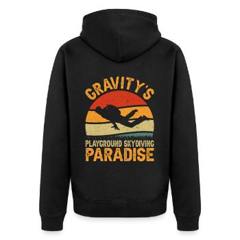 Parachutisme et sports extrêmes - Veste à capuche bio Premium Unisexe - noir - Dos - Nico (187cm)