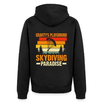 Parachutisme Parachutisme - Veste à capuche bio Premium Unisexe - noir - Dos - Nico (187cm)