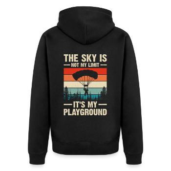 Skydiving Skydiving - Unisex Premium Organic Zip Hoodie - black - Back - Nico (187cm)