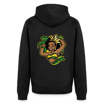Brasilien ist wunderschön - Unisex Premium Bio Zip Hoodie - Schwarz - Hinten - Nico (187cm)