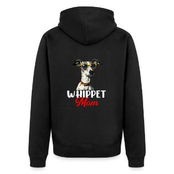 whippet mom dog - Unisex Premium Bio Zip Hoodie - Schwarz - Hinten - Nico (187cm)