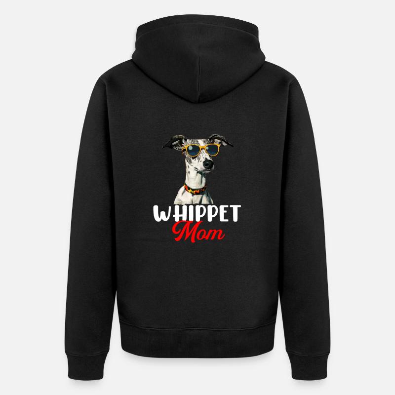 Whippet Maman Chien - Veste à capuche bio Premium Unisexe - noir