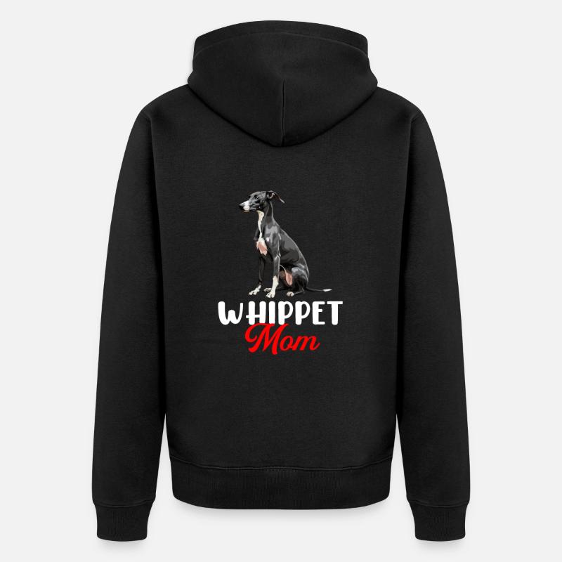 Chien Whippet - Veste à capuche bio Premium Unisexe - noir