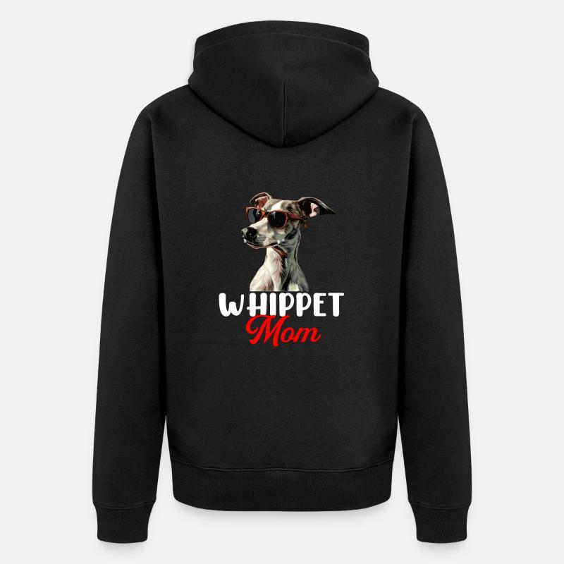 Chien Whippet - Veste à capuche bio Premium Unisexe - noir