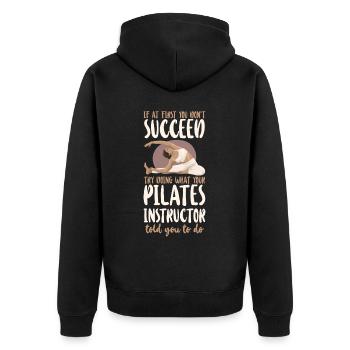 Pilates Instructor Teacher If At - Unisex Premium Organic Zip Hoodie - black - Back - Nico (187cm)