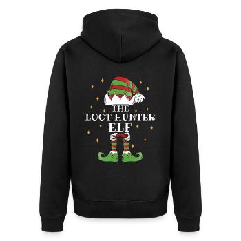 L’elfe chasseur de butin – Les quêtes de Noël vous attendent - Veste à capuche bio Premium Unisexe - noir - Dos - Nico (187cm)