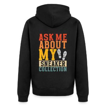 Sneakerhead Sneaker Collector - Unisex Premium Organic Zip Hoodie - black - Back - Nico (187cm)