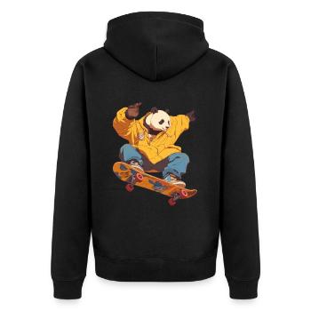 Panda Bear Skater Panda géant japonais - Veste à capuche bio Premium Unisexe - noir - Dos - Nico (187cm)