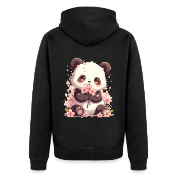 Panda Bear Japanese Giant Panda - Unisex Premium Organic Zip Hoodie - black - Back - Nico (187cm)